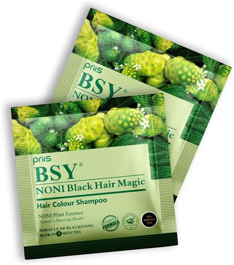 Bsy noni black hair magic hair dye shampoo